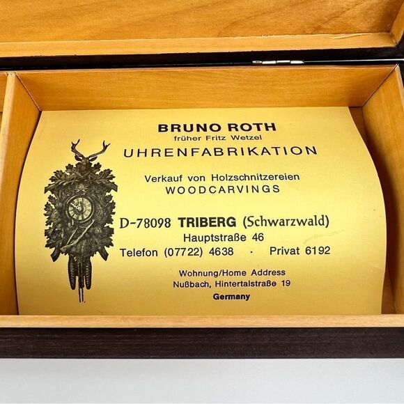 Vintage BRUNO ROTH TIBERG Steinbach Prafent Hand Carved Wooden Trinket Box - Picture 4 of 9